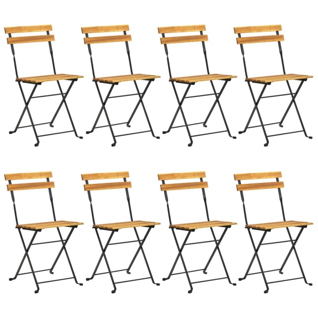 Ensemble à manger d'extérieur pliable 9pcs Bois d'acacia solide