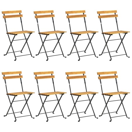 Ensemble à manger d'extérieur pliable 9pcs Bois d'acacia solide