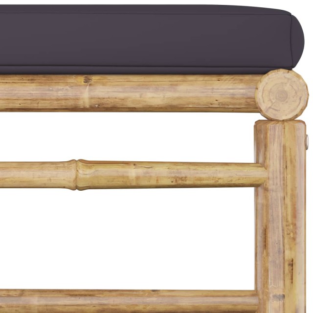 Salon de jardin 10 pcs avec coussins gris foncé bambou