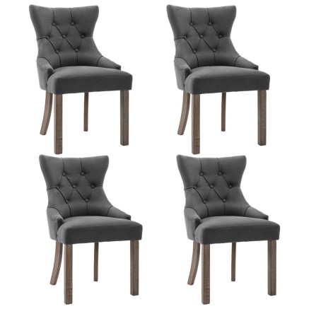Chaises à manger lot de 4 gris tissu 2