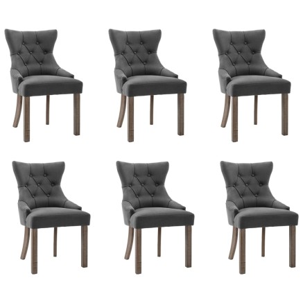 Chaises à manger lot de 6 gris tissu 2