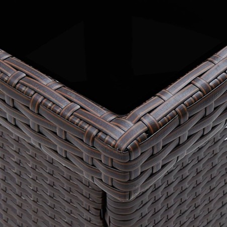 Ensemble à manger de jardin 5pcs Marron Résine tressée et verre