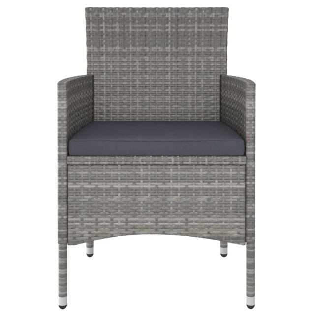 Ensemble à Manger jardin 5 pcs résine tressée verre trempé Gris