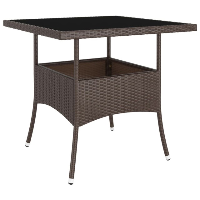 Ensemble à manger de jardin 5pcs Résine tressée Marron