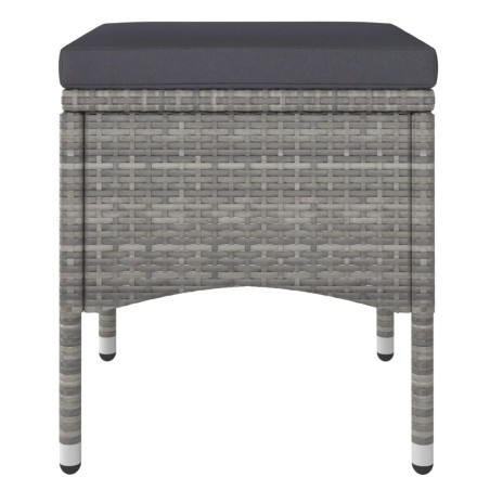 Ensemble à Manger jardin 5 pcs résine tressée verre trempé Gris