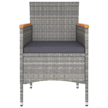 Ensemble à manger de jardin 5 pcs Résine tressée et acacia Gris