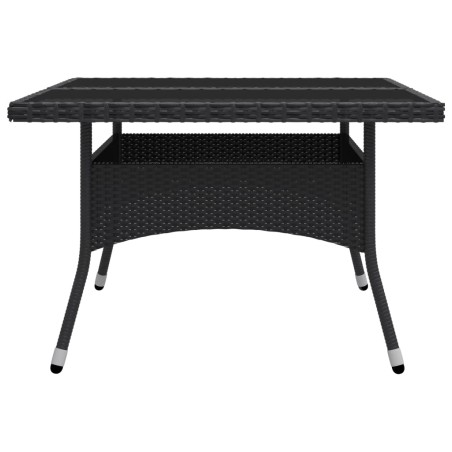 Ensemble à Manger de jardin 9 pcs Résine tressée et verre Noir