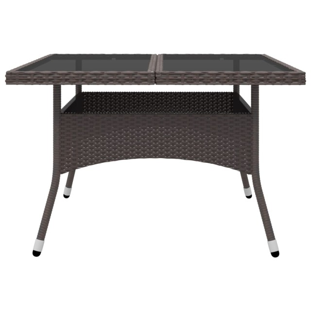 Ensemble à manger de jardin 9pcs Résine tressée et verre Marron