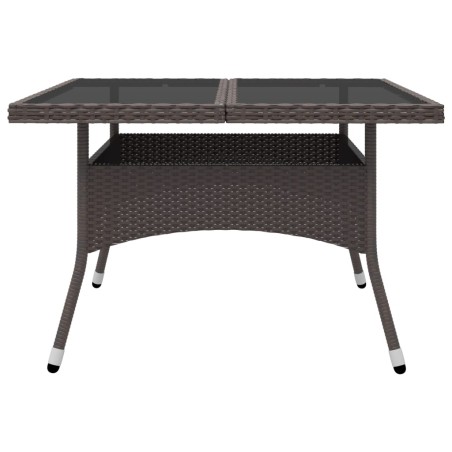 Ensemble à manger de jardin 9pcs Résine tressée et verre Marron