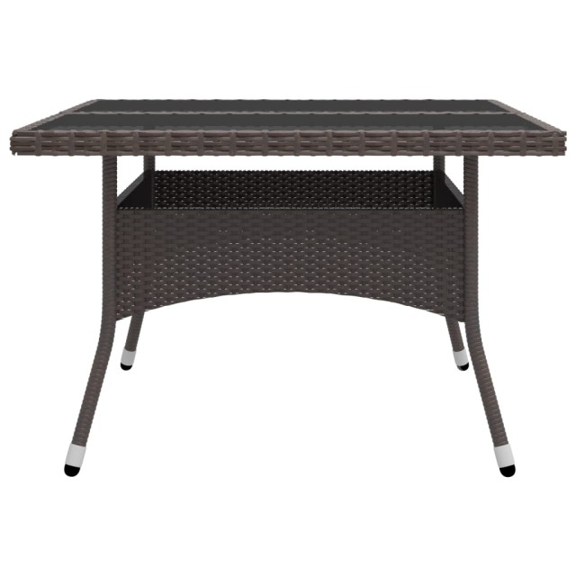 Ensemble à manger de jardin 9pcs Résine tressée et verre Marron