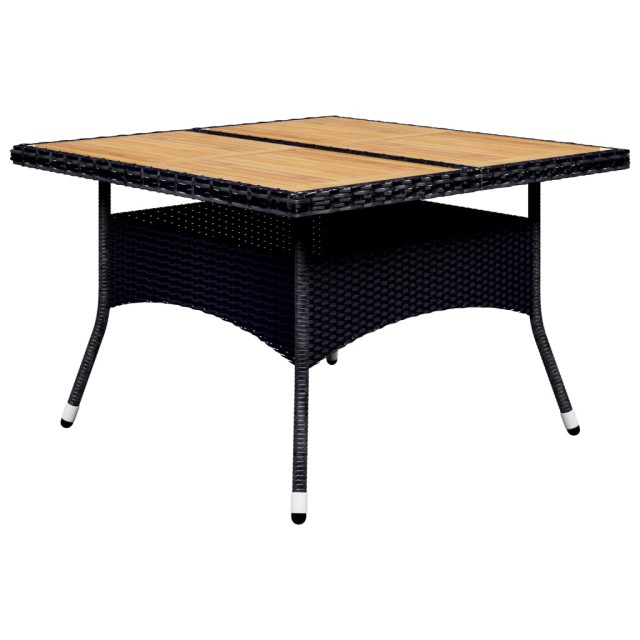 Ensemble à manger de jardin 9 pcs Résine tressée et acacia Noir