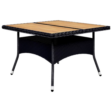 Ensemble à manger de jardin 9 pcs Résine tressée et acacia Noir