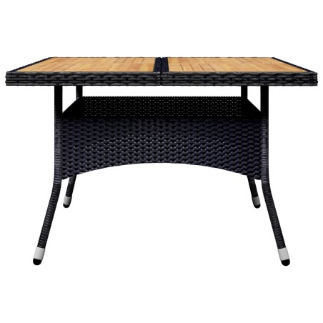 Ensemble à manger de jardin 9 pcs Résine tressée et acacia Noir