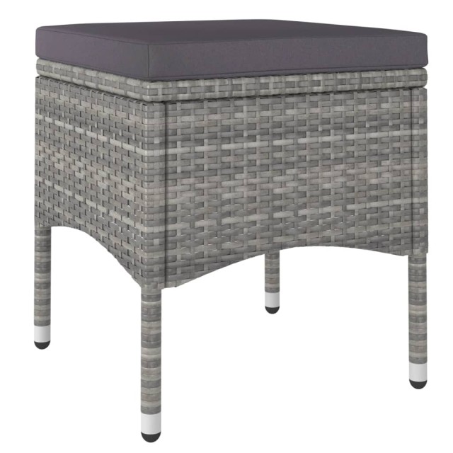 Ensemble à Manger jardin 5 pcs résine tressée verre trempé Gris