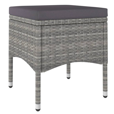 Ensemble à Manger jardin 5 pcs résine tressée verre trempé Gris