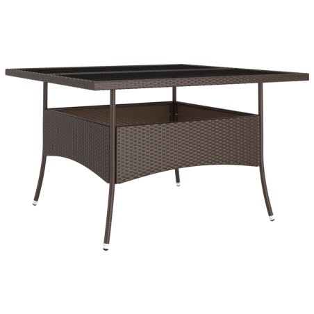 Ensemble à manger de jardin 9 pcs Résine tressée Marron