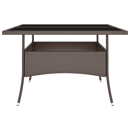 Ensemble à manger de jardin 9 pcs Résine tressée Marron