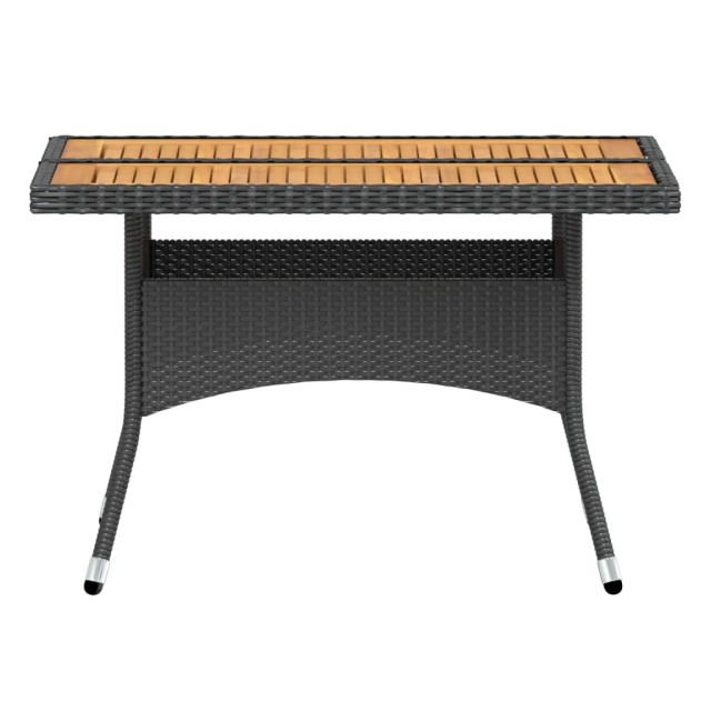 Ensemble à manger de jardin 5 pcs Résine tressée et acacia Noir