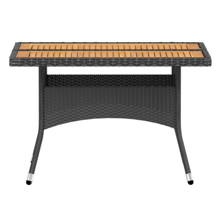 Ensemble à manger de jardin 5 pcs Résine tressée et acacia Noir