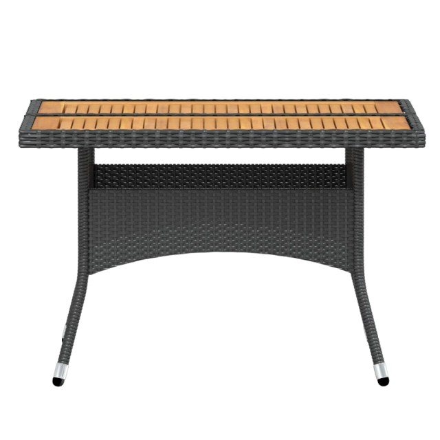 Ensemble à manger de jardin 5 pcs Résine tressée et acacia Noir