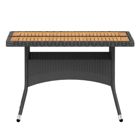 Ensemble à manger de jardin 5 pcs Résine tressée et acacia Noir