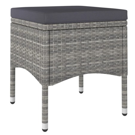 Ensemble de bistro jardin 5pcs Résine tressée verre trempé Gris