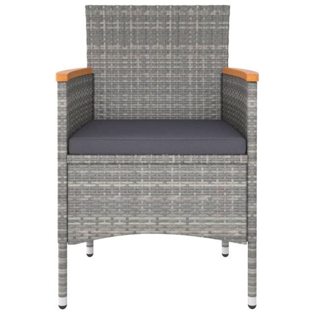 Ensemble de bistro de jardin 5pcs Résine tressée et acacia Gris