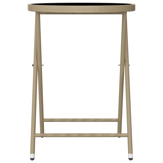 Ensemble de bistro jardin 3 pcs Résine tressée et verre trempé