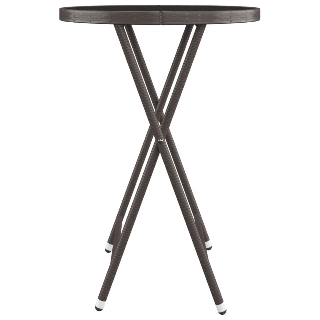 Ensemble de bistro de jardin 3 pcs poly rotin et verre trempé