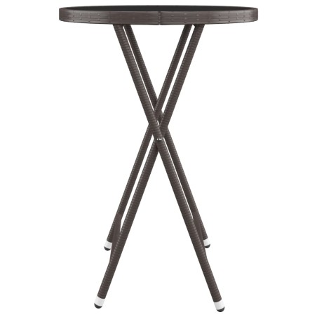 Ensemble de bistro de jardin 3 pcs poly rotin et verre trempé