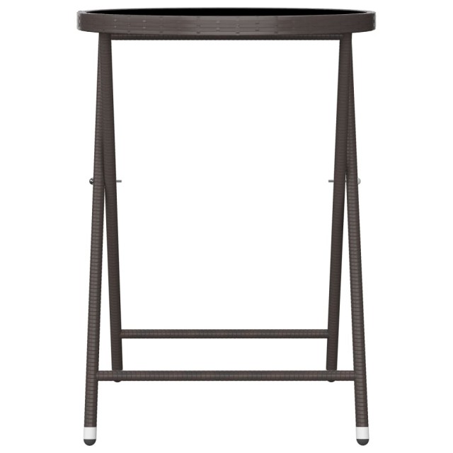 Ensemble de bistro de jardin 3 pcs poly rotin et verre trempé