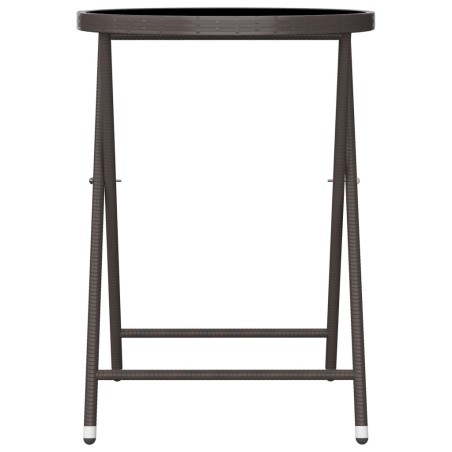 Ensemble de bistro de jardin 3 pcs poly rotin et verre trempé