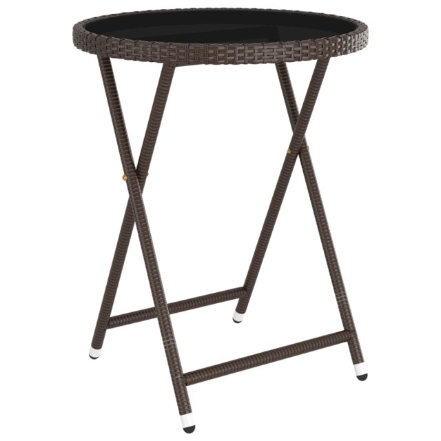 Ensemble de bistro de jardin 5 pcs poly rotin et verre trempé