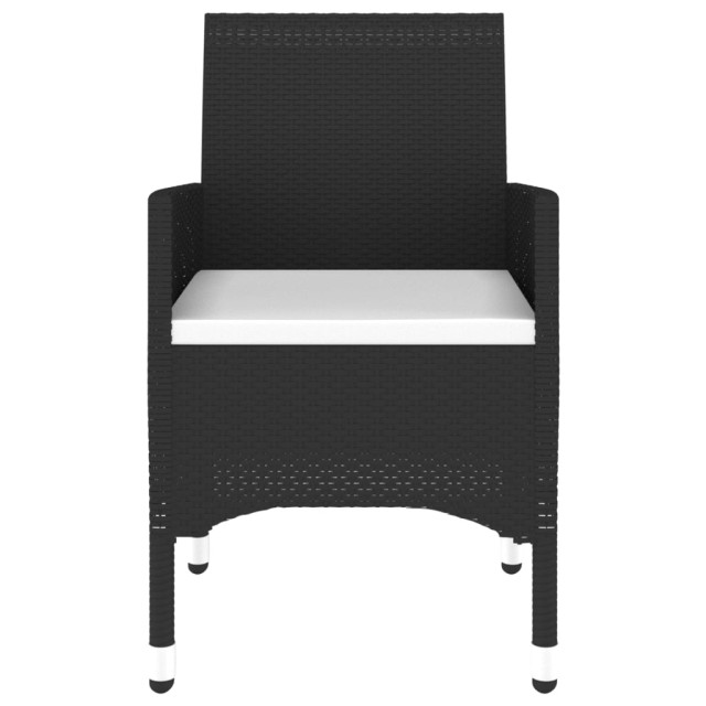 Ensemble à manger de jardin 3 pcs Résine tressée Noir