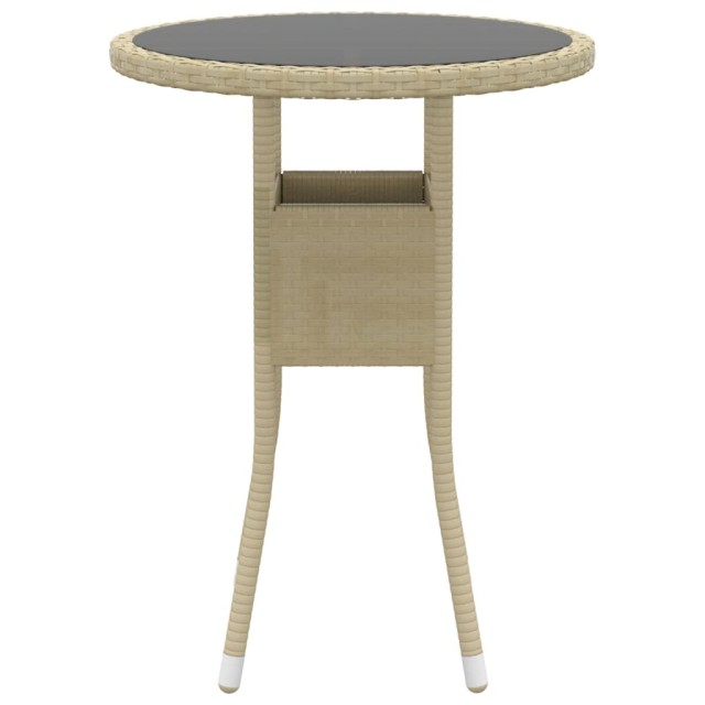 Ensemble à manger de jardin 3 pcs Résine tressée Beige