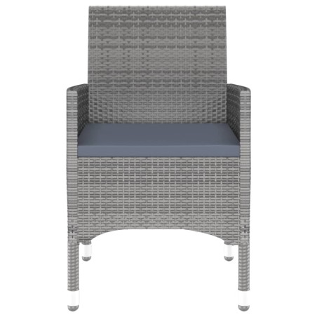 Ensemble à manger de jardin 3 pcs Résine tressée Gris