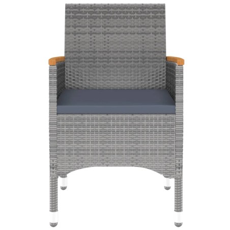 Ensemble à manger de jardin 3 pcs Résine tressée Gris