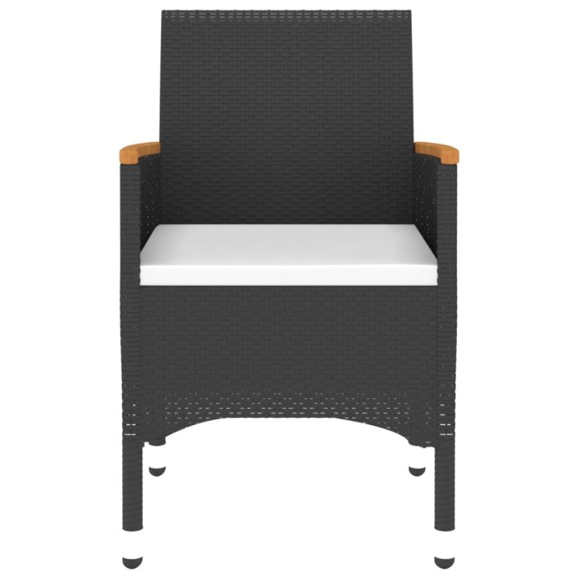 Ensemble à manger de jardin 3 pcs Résine tressée Noir