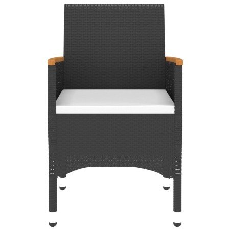 Ensemble à manger de jardin 3 pcs Résine tressée Noir