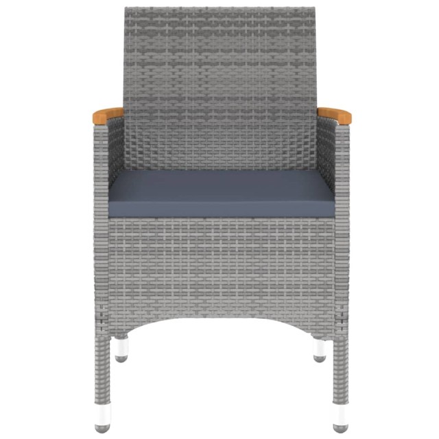 Ensemble à manger de jardin 3 pcs Résine tressée Gris