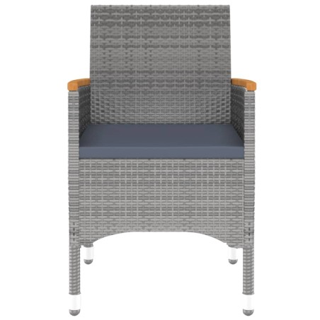 Ensemble à manger de jardin 3 pcs Résine tressée Gris