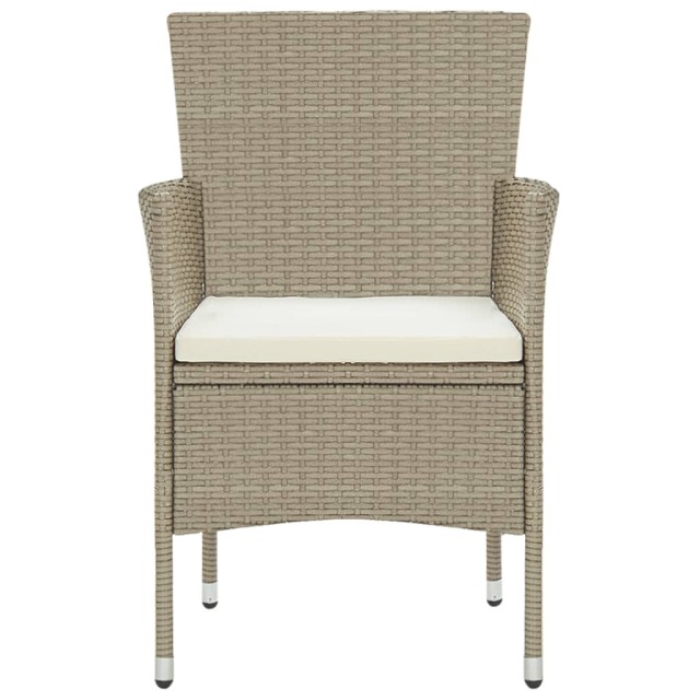 Ensemble à manger de jardin 5 pcs Résine tressée Beige