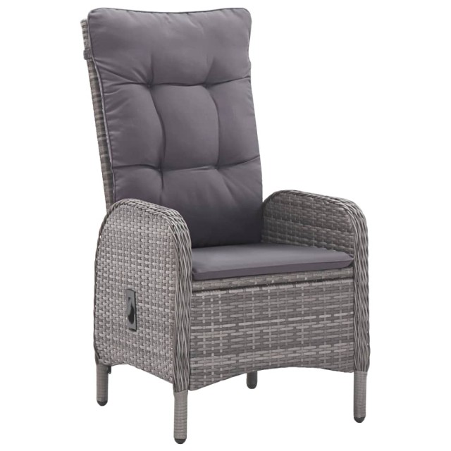 Ensemble à manger de jardin 5 pcs Résine tressée et acacia Gris