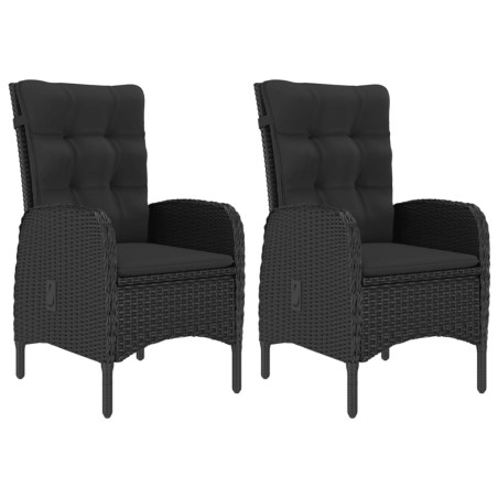 Ensemble de bistro de jardin 3 pcs rotin et bois d’acacia noir