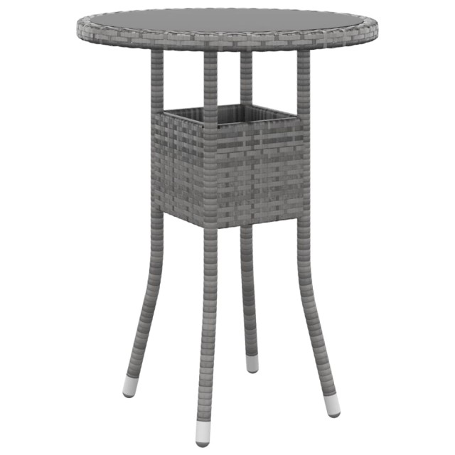 Ensemble de bistro de jardin 3 pcs Résine tressée Gris