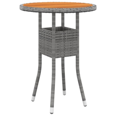 Ensemble de bistro de jardin 3 pcs Résine tressée Gris