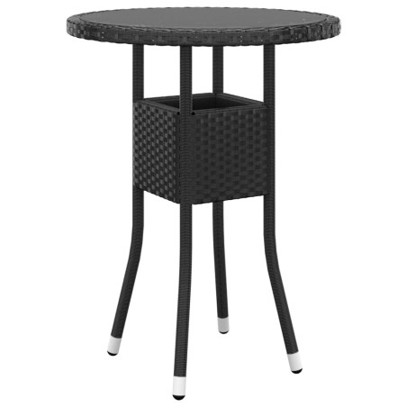 Ensemble de bistro de jardin 3 pcs Résine tressée Noir
