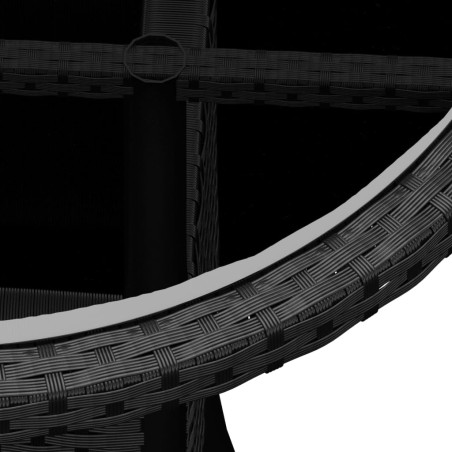 Ensemble de bistro de jardin 3 pcs Résine tressée Noir