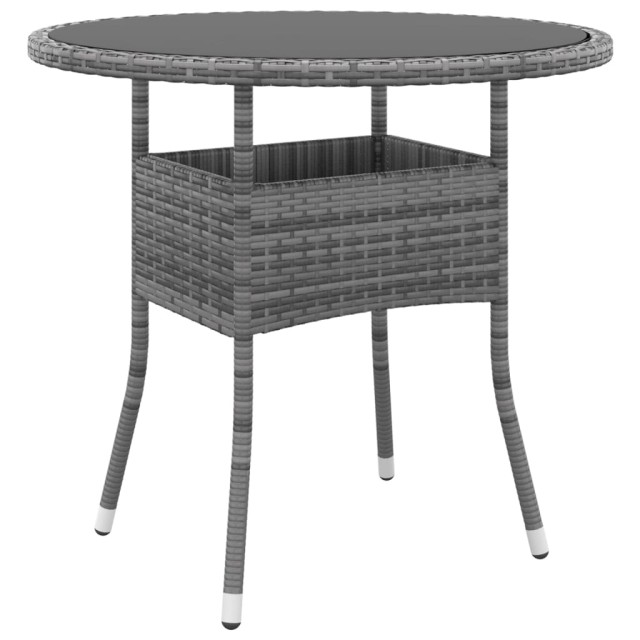 Ensemble de bistro de jardin 5 pcs Résine tressée Gris