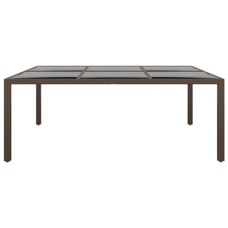 Ensemble à Manger de jardin 11pcs poly rotin bois solide brun